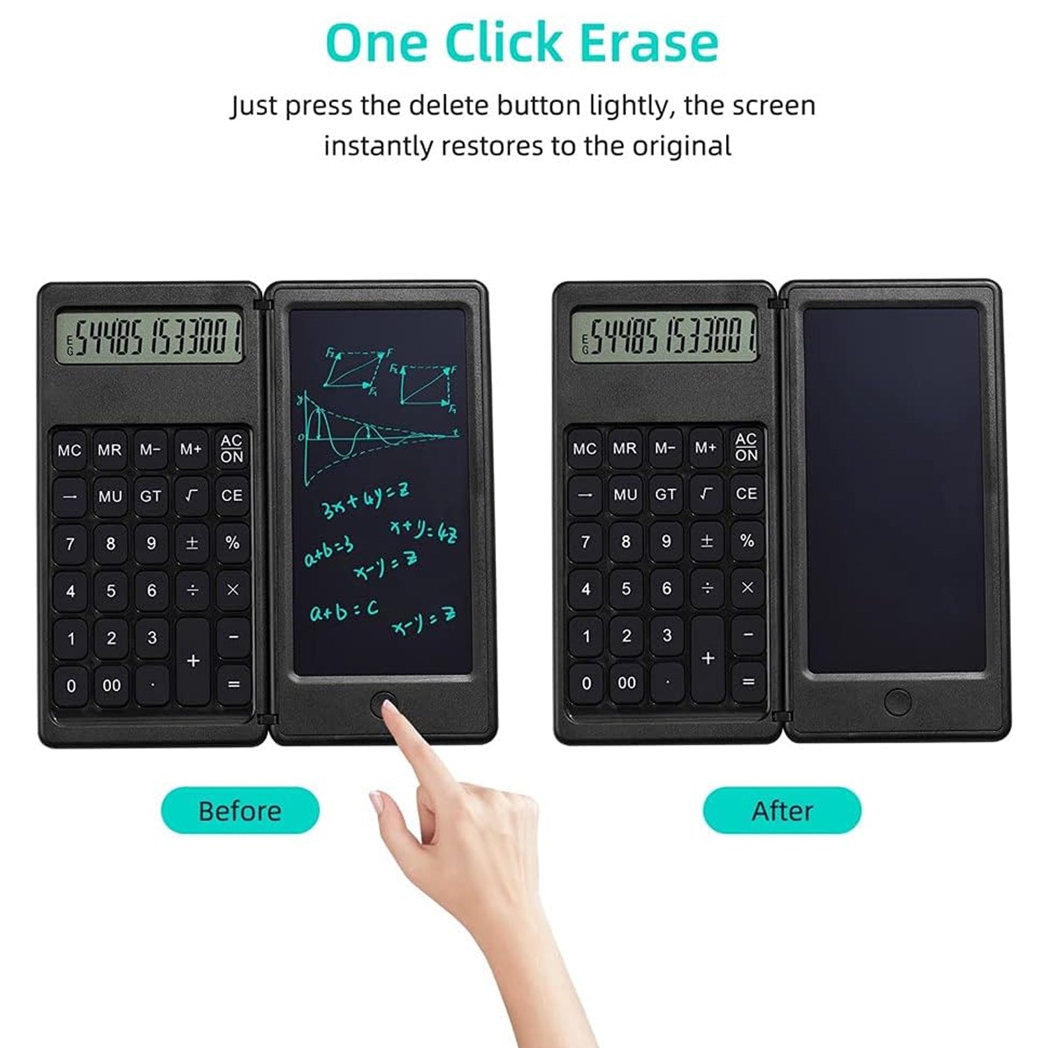 6739 Foldable Calculator With 6 Inch LCD Tablet Digital Drawing Pad Stylus Pen Erase Button Lock Function Smart Calculator 6739 Foldable Calculator With 6 Inch LCD Tablet Digital Drawing Pad Stylus Pen Erase Button Lock Function Smart Calculator